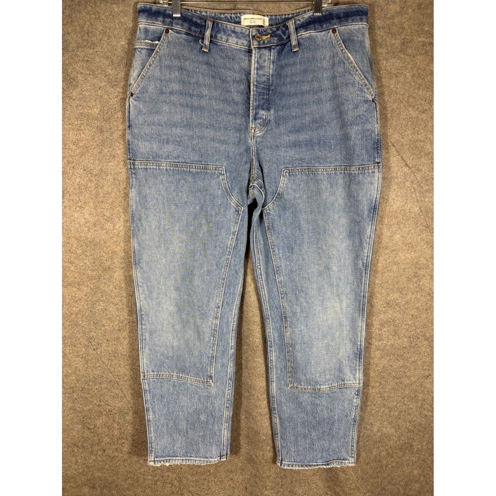 Abercrombie &‎ Fitch Curve Love The Dad High Rise Carpenter Jeans Light Wash